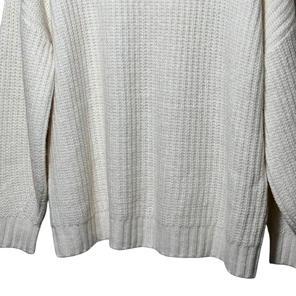 Splendid x CellaJane Wool Blend Turtleneck Sweater Cream Small Chunky Knit‎
